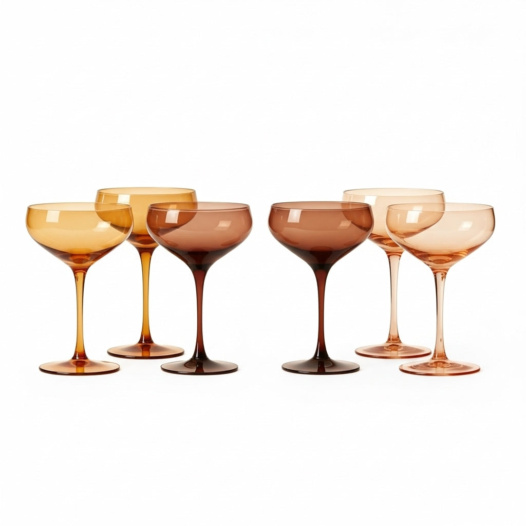 Champagne Coupes Set of 6  Neutral Glassware | The Giselle Collection