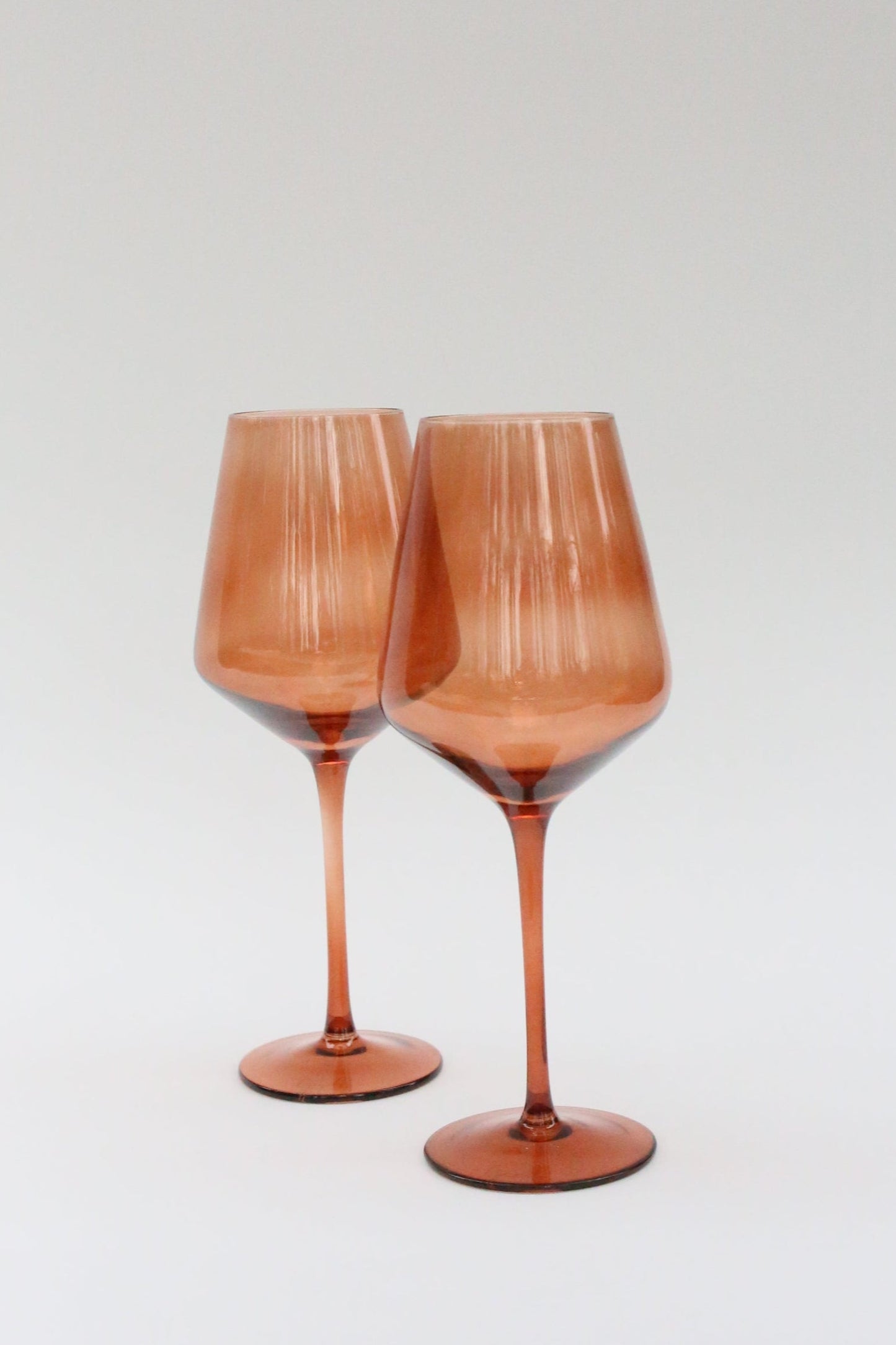 SILK BRANDY BROWN WINE GLASSES- SET OF 2