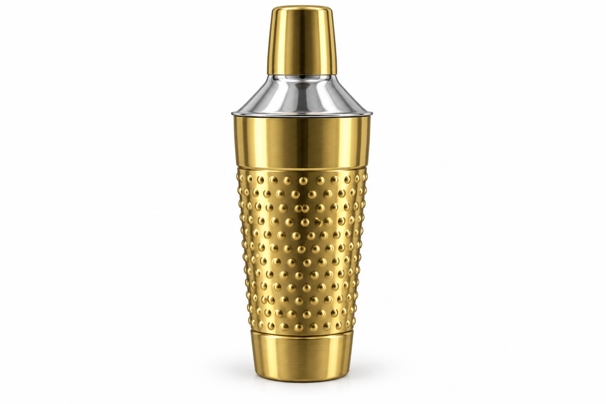 Golden Beaded Cocktail Shaker