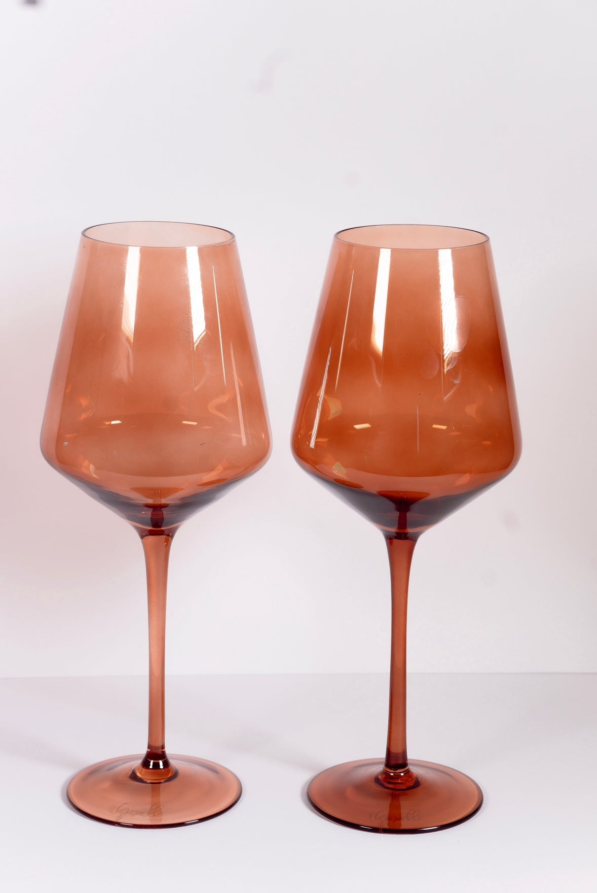 SILK BRANDY BROWN WINE GLASSES- SET OF 2