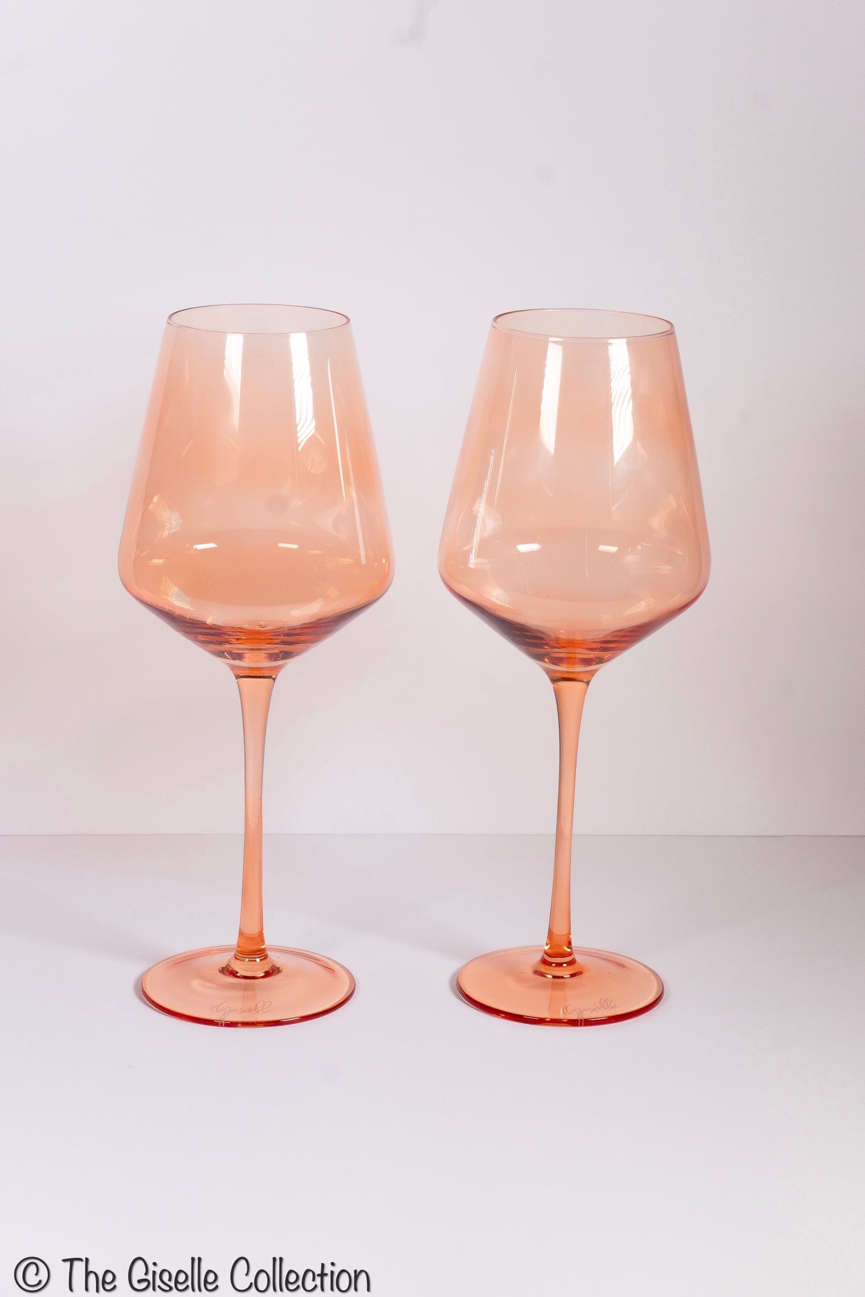 Set of 2 Wine Glasses -  Caramel Blush