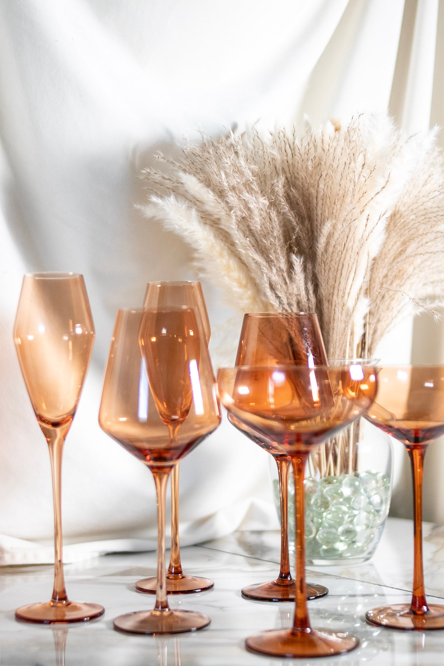 SILK BRANDY BROWN - MIX SET OF 6