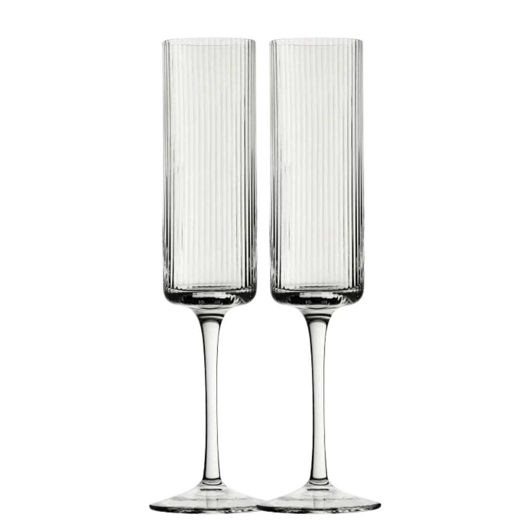 Ripple Wine Glass Flute - Set of 2