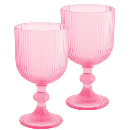Pink Goblet Glasses - Set of 2