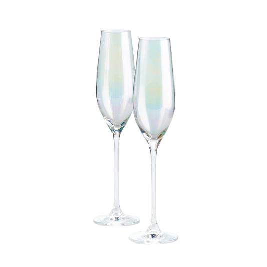 Clear Iridescent Wine Glasses - Set of 2