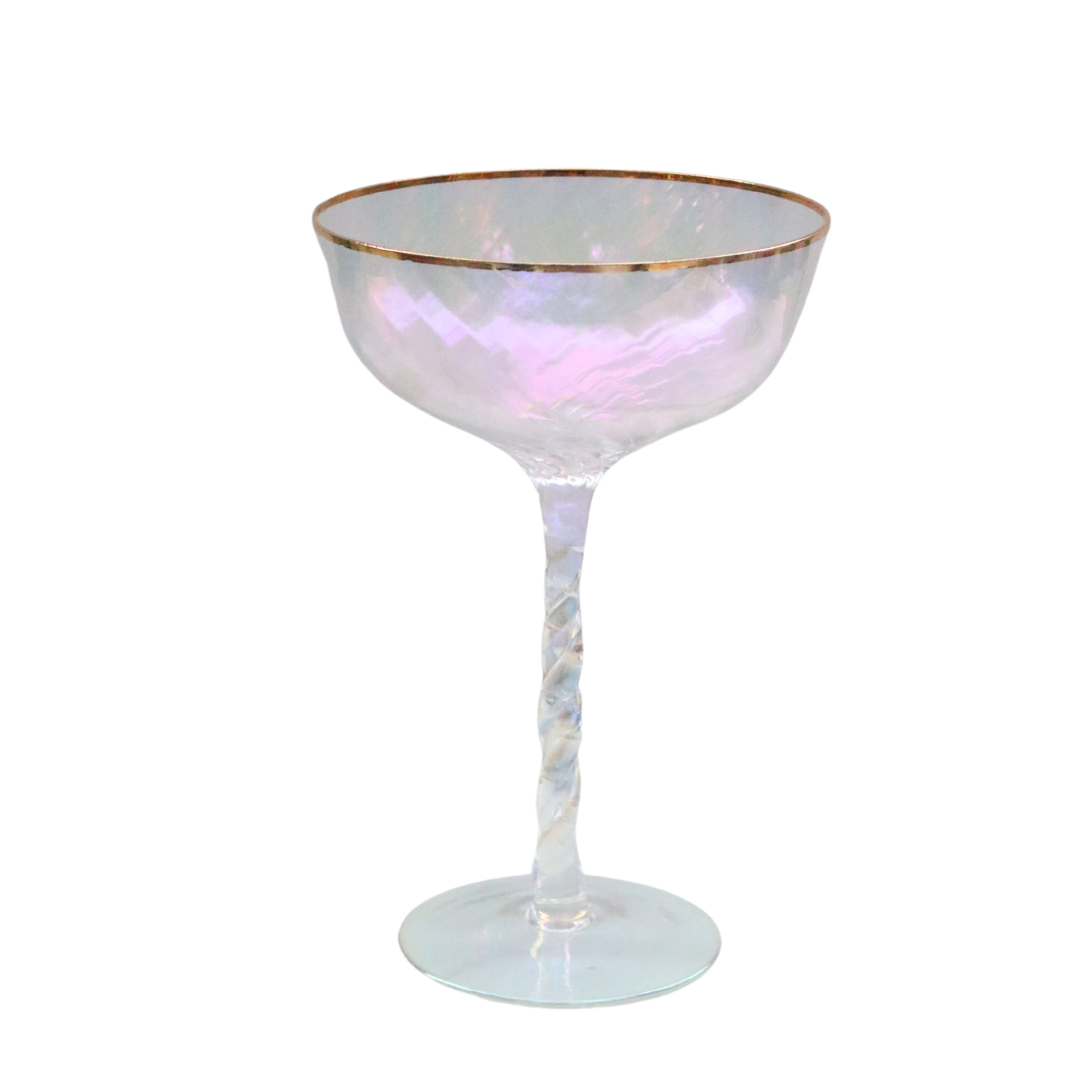 Iridescent Ribbon Stemmed Coupes (2)