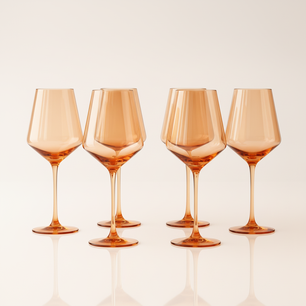 Caramel Blush Wine Glasses - Set of 6