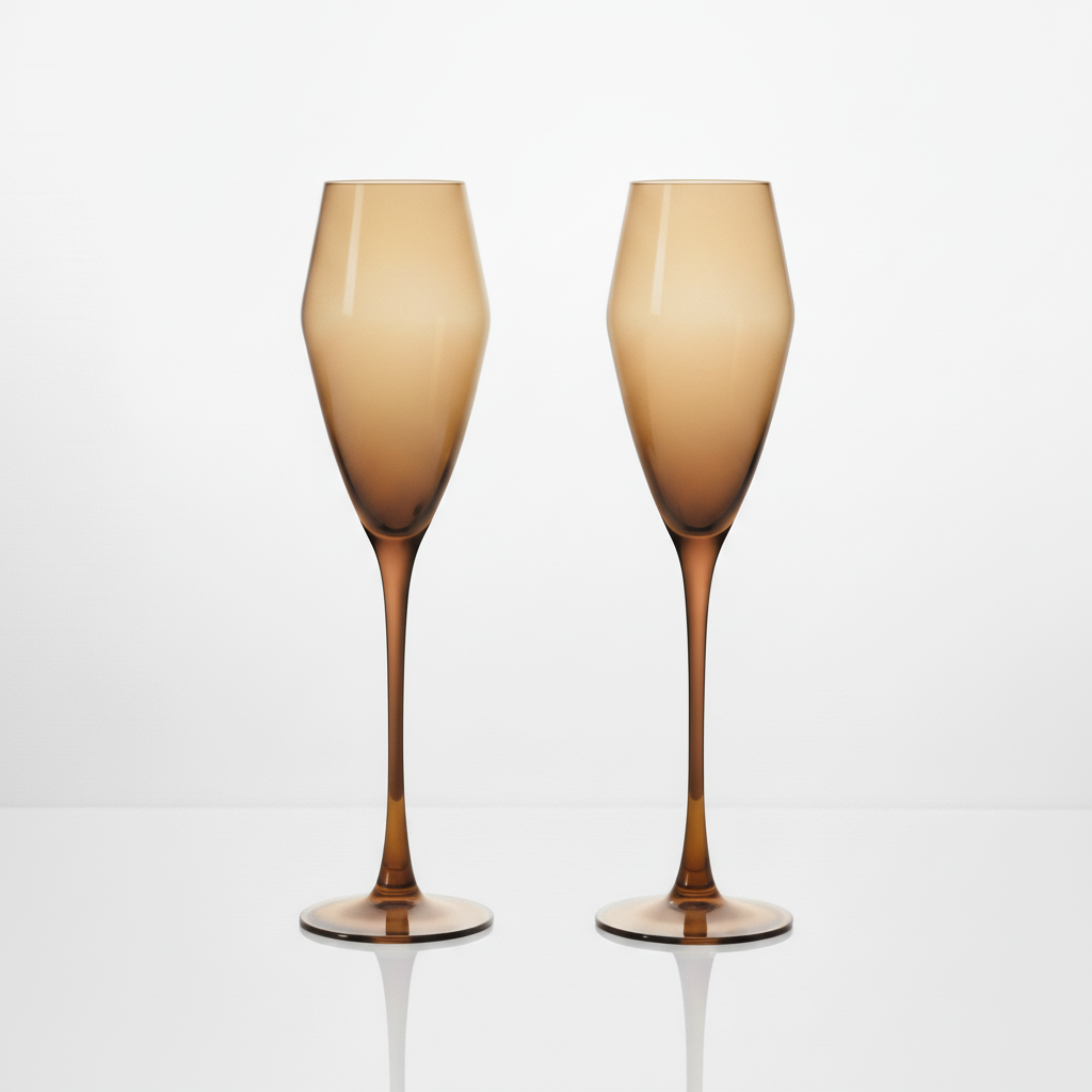 Velvet Cognac Champagne Tulips – Set of 2