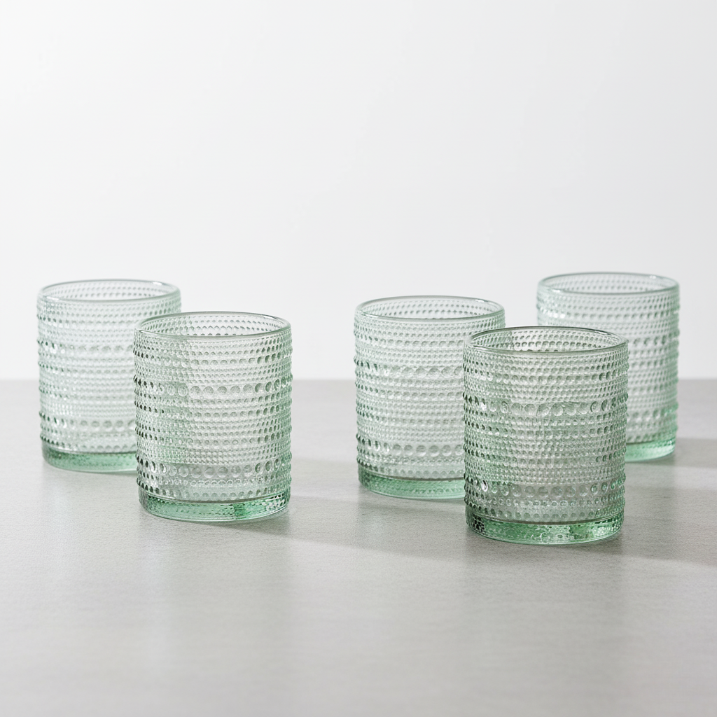 Sage Green Beaded Shot Glasses - Set of 6