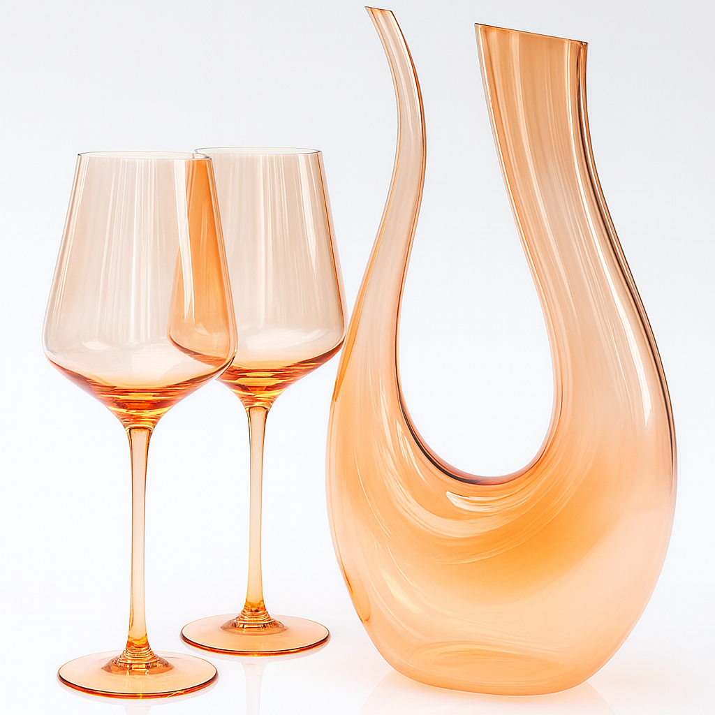 Caramel Blush Wine Glass & Decanter Set