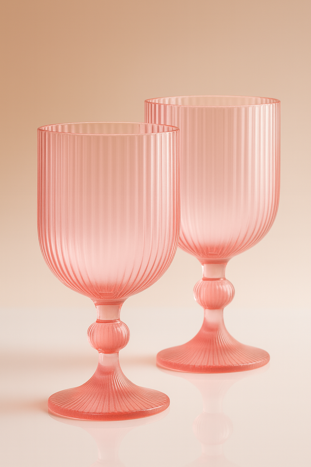 Pink Goblet Glasses - Set of 2