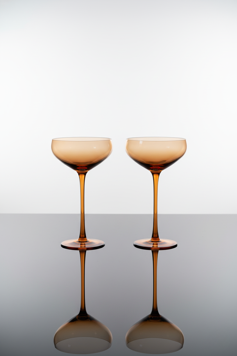 Silk Brandy Brown Coupes - Set of 2