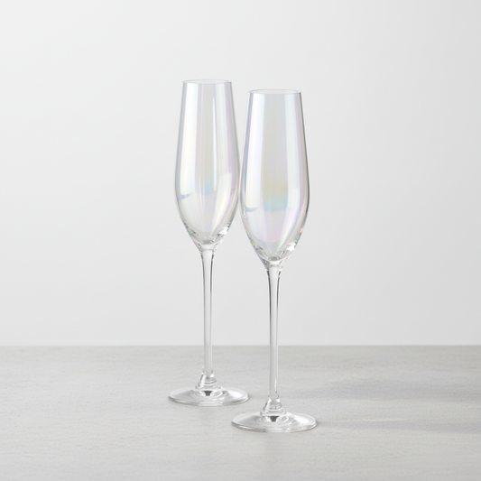 Clear Iridescent Wine Glasses - Set of 2