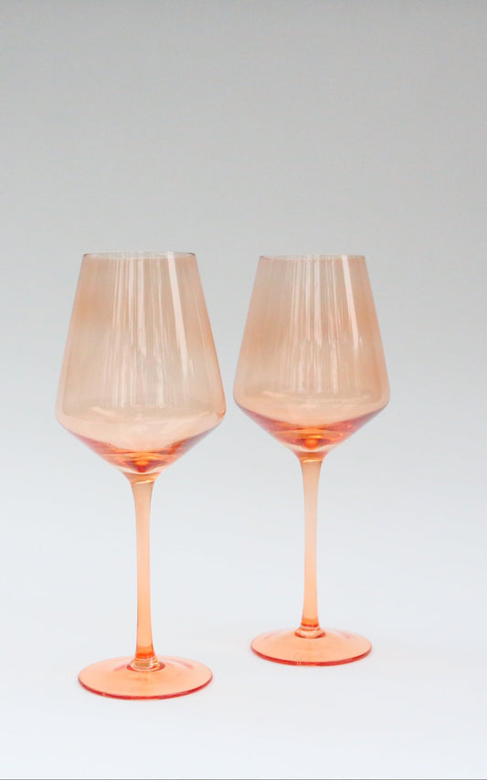 PRE- ORDER - CARAMEL BLUSH WINE GLASSES - SET OF 2