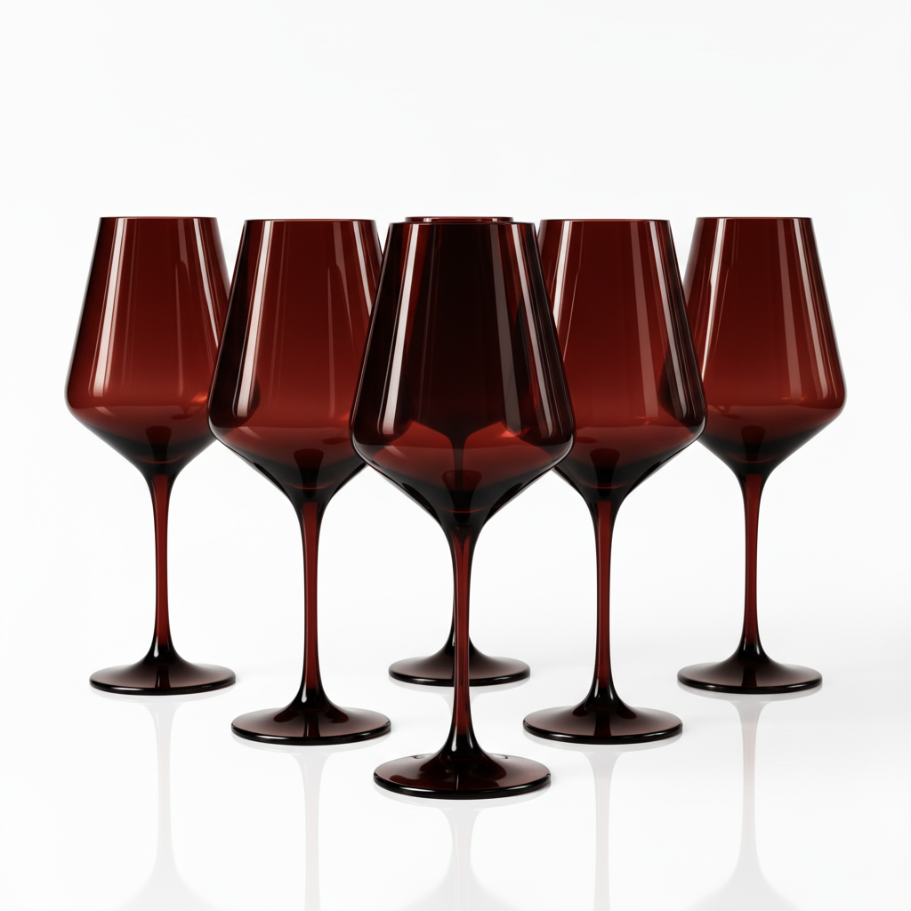 Mahogany Wine Glasses- Set of 6