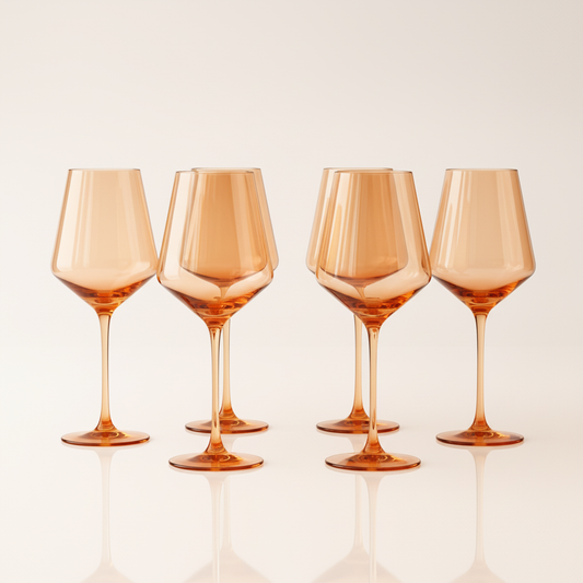 Caramel Blush Wine Glasses - Set of 6