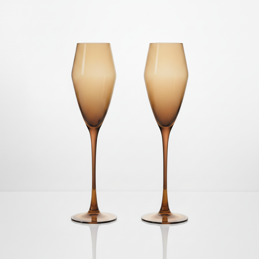 Velvet Cognac Champagne Tulips – Set of 2