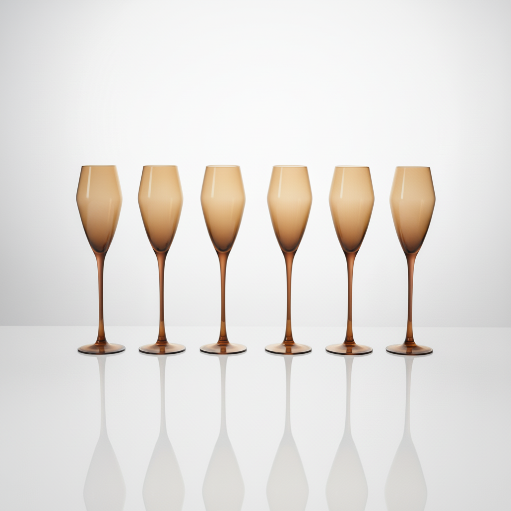 Velvet Cognac Champagne Tulips – Set of 6