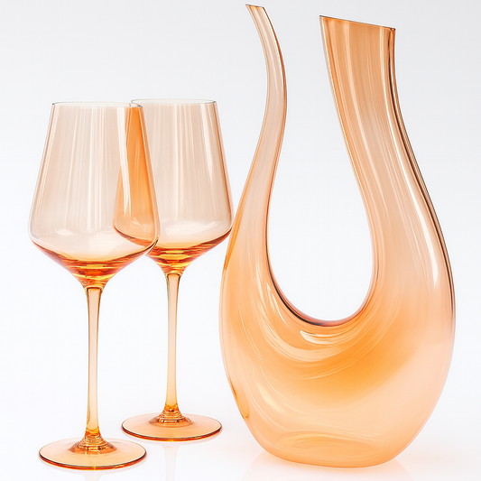 Caramel Blush Wine Glass & Decanter Set