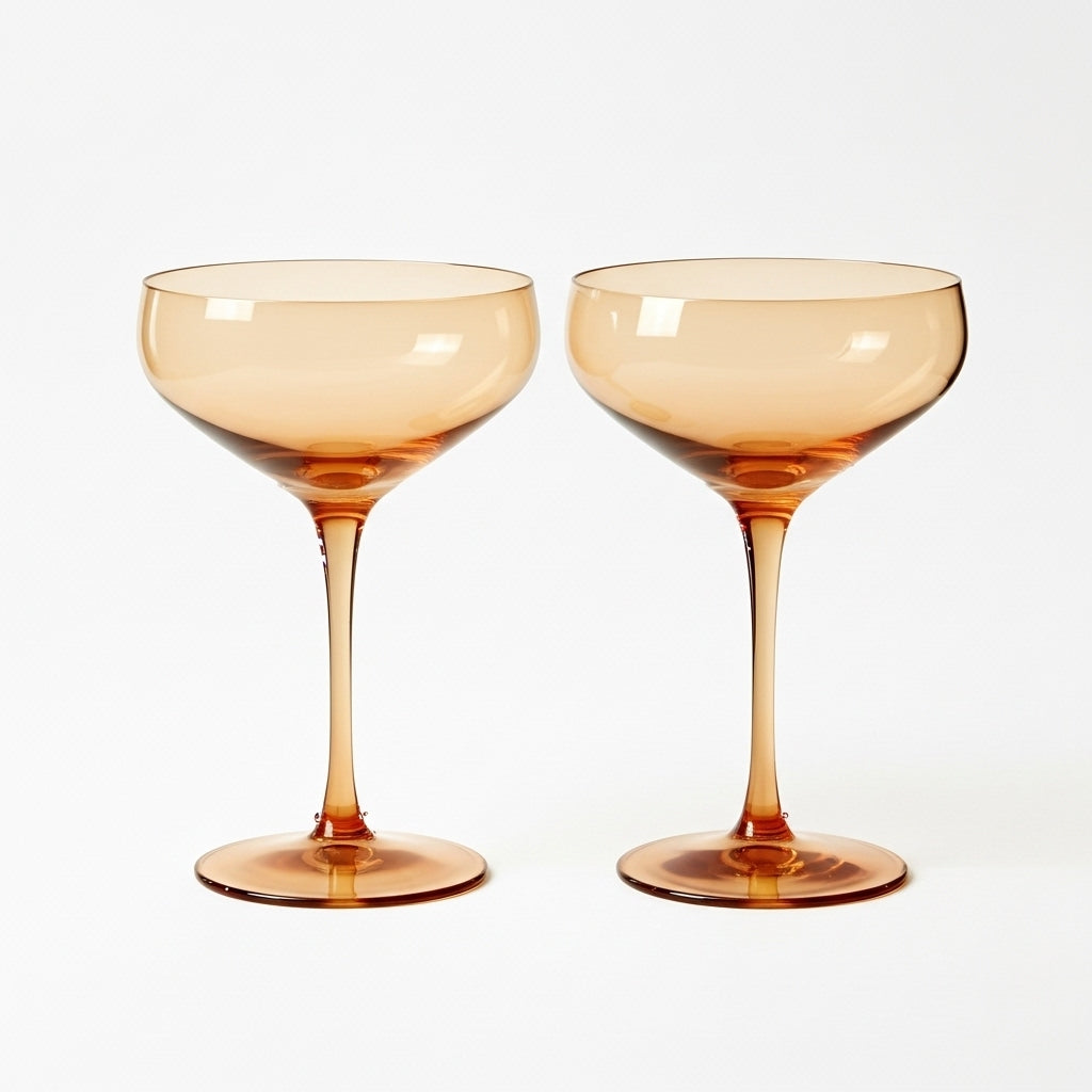 Caramel Blush Champagne Coupes - Set of 2