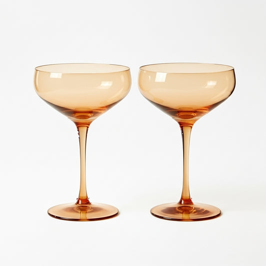 Caramel Blush Champagne Coupes - Set of 2