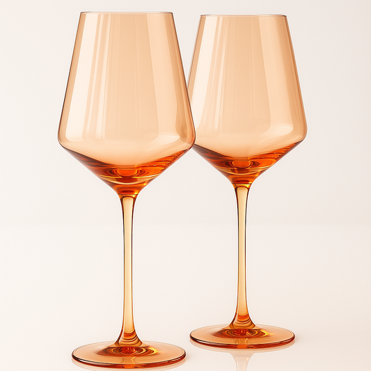 CARAMEL BLUSH WINE GLASSES - SET OF 2