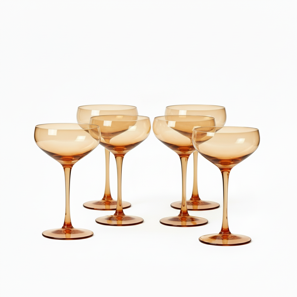 Caramel Blush Champagne Coupes - SET OF 6