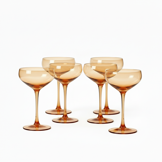 Caramel Blush Champagne Coupes - SET OF 6