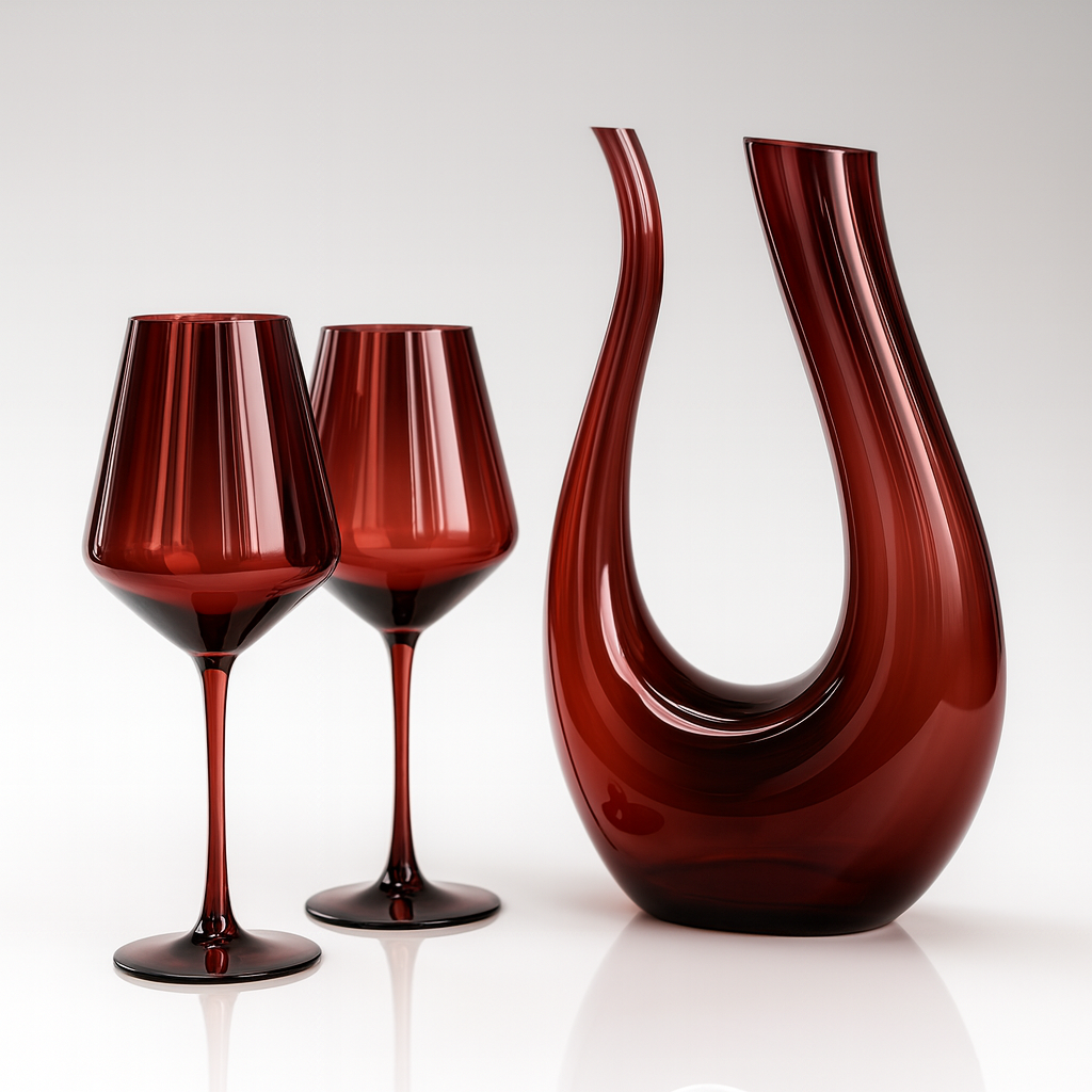 Mahogany Wine Glass & Decanter Set