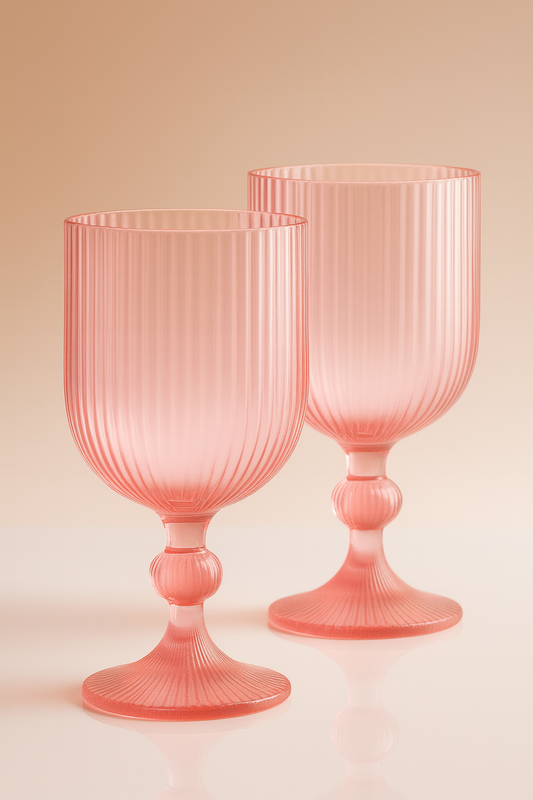 Pink Goblet Glasses - Set of 2